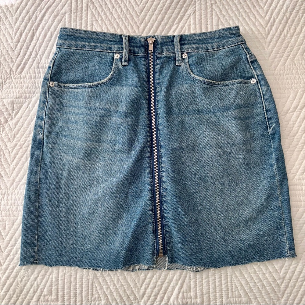 Good American Blue Denim Mini Skirt